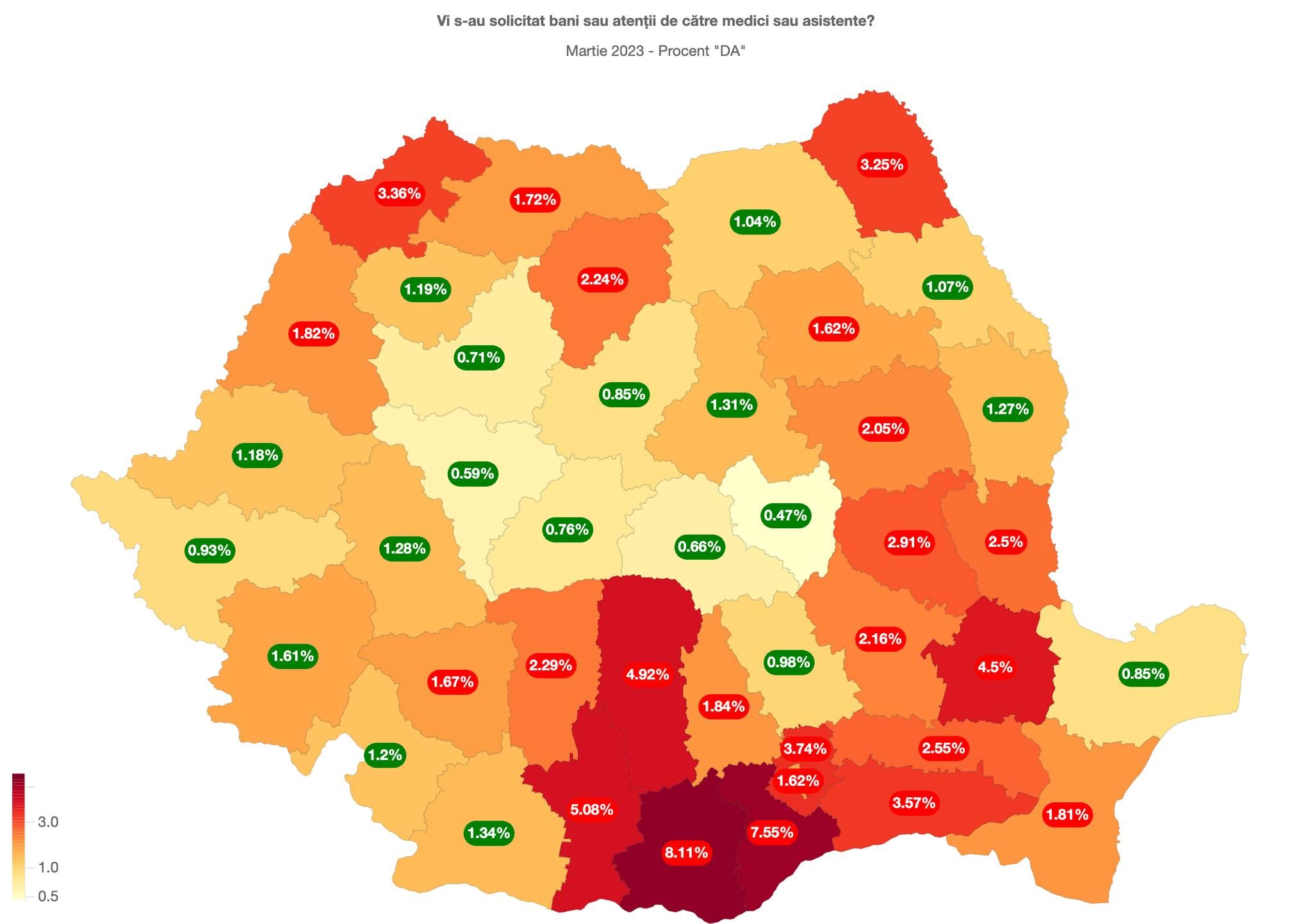 Harta șpăgii în spitalele din România