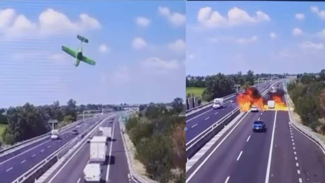 Un alt accident aviatic. Avion prăbușit pe autostradă în Italia